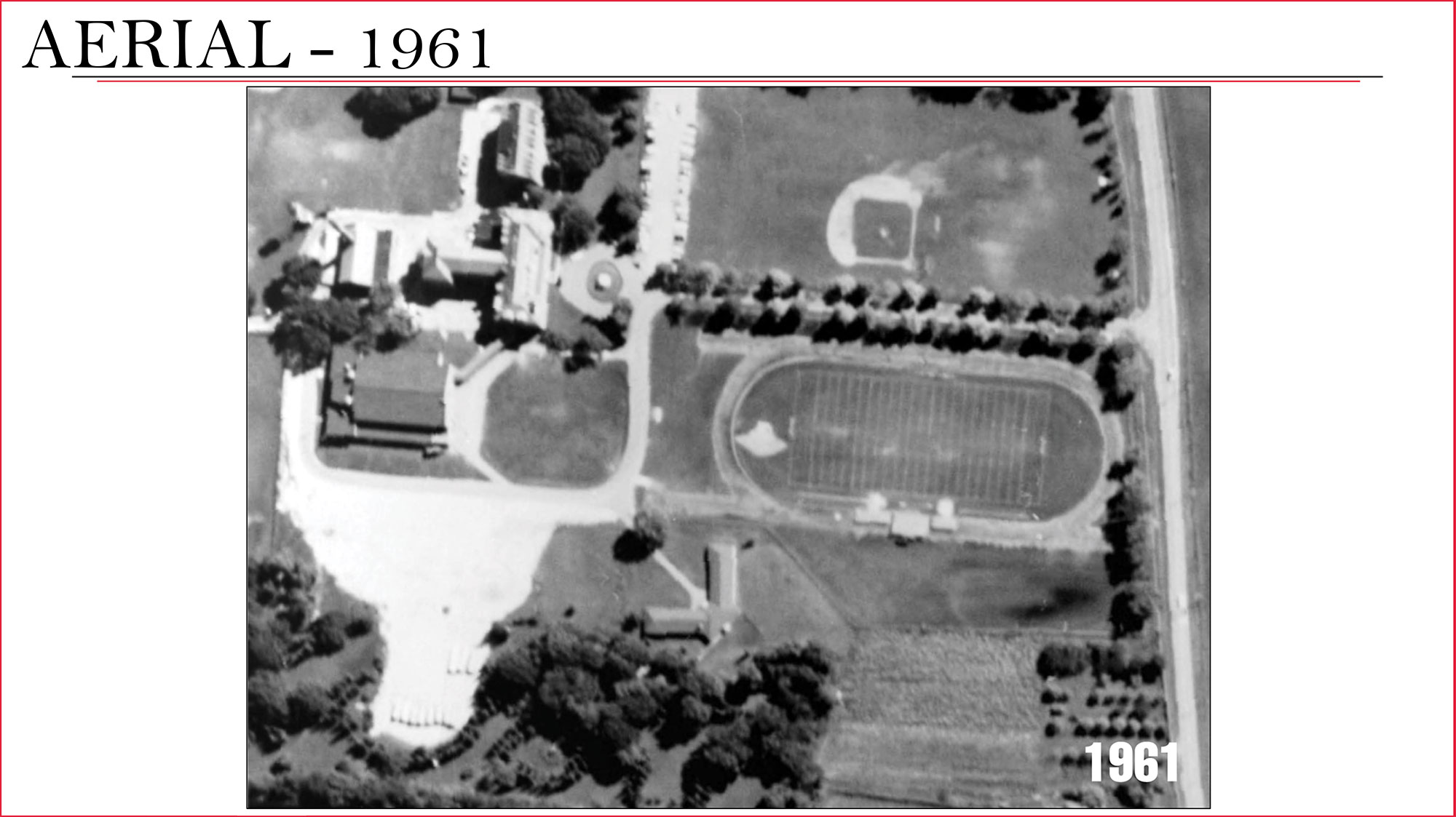 Benet Stadium aerial view 1961